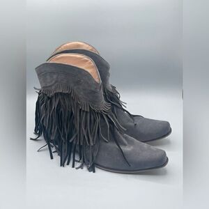 YouthJune‎ Gray Fringe Boho Cowboy Boot Size 42